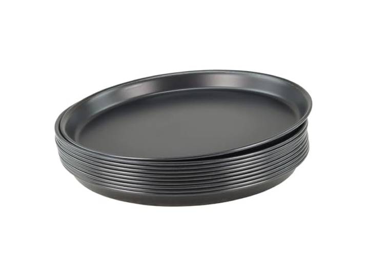 GVK ECO 10 Stück Pizzablech rund aus Blaublech Ø 30 cm schwere Profiqualität