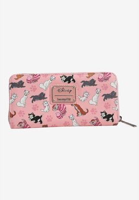 Women's Loungefly x Disney Women's Zip Around Wallet Cats Cheshire Duchess by Disney in Pink