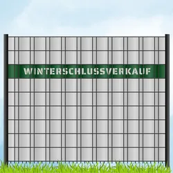 zaun zu® Sichtschutzstreifen Laser Beschriftung "WINTERSCHLUSSVERKAUF" Grün 2,55m