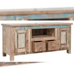 BISCOTTINI INTERNATIONAL ART TRADING BISCOTTINI Tv-schrank aus massivem recyceltem holz mit antiker oberfläche 41x122x63 cm