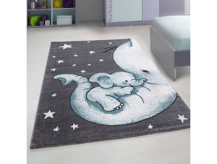 Kinderteppich Kids Elefant 160 x 230cm Blau/Blau