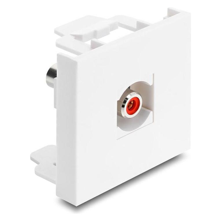 Delock Easy 45 Modul Cinch Buchse zu Cinch Buchse rot / weiss (Winkeladapter) (91815)