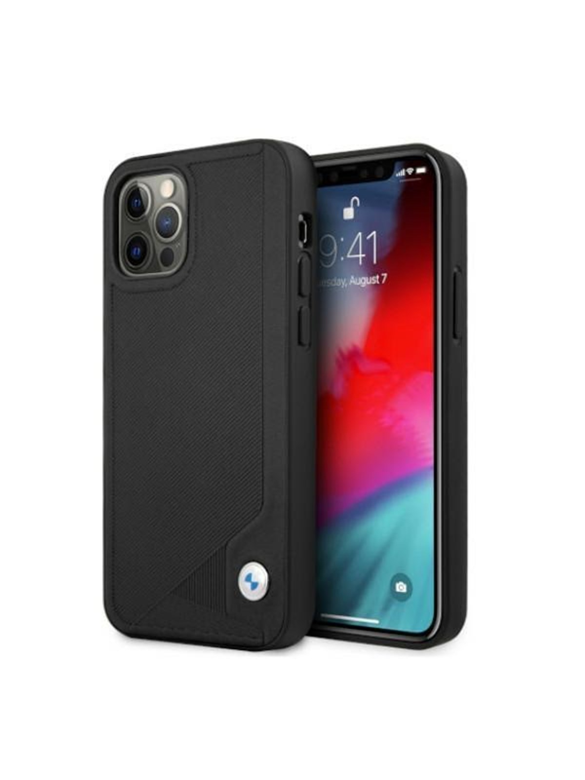 BMW Leather Deboss Case for iPhone 12 Pro Max - Black