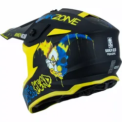 Broken Head Crosshelm FreakZone Schwarz-Gelb-Blau + Regulator Magnetic Blau M (57-58 cm)