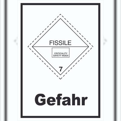 HB-Druck Schild spaltbare Stoffe Achtung Gefahr hochkant A3 (297x420mm)