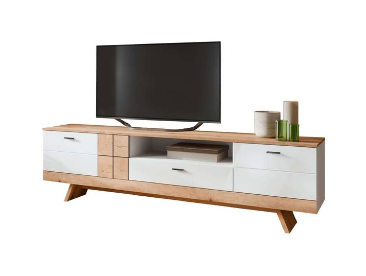 TV - Lowboard weiß Hochglanz - Coast Evoke Eiche 216 cm - ORETA