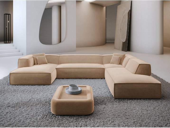 Wohnlandschaft Liranda Lounge U-Form aus Stoff