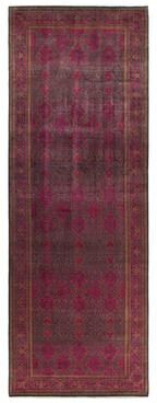 "Overton Hand Knotted Wool Vintage Inspired Traditional Mogul Green Runner Rug - 6'3"" x 18'4"""