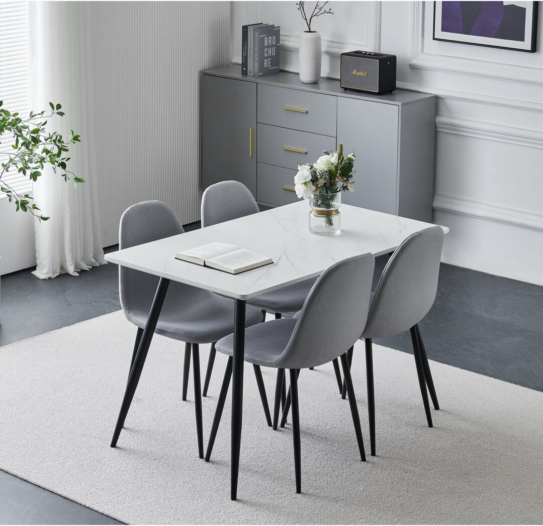 George Oliver Katherina 4 - Person Dining Set White 4