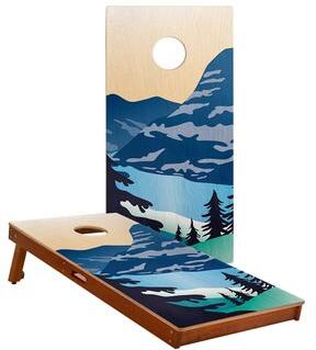 Skip's Garage Glacier National Park Solid Mahogany All-Weather Cornhole Boards