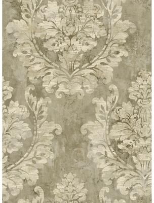 Seabrook Designs Carnegie Damask Unpasted Wallpaper