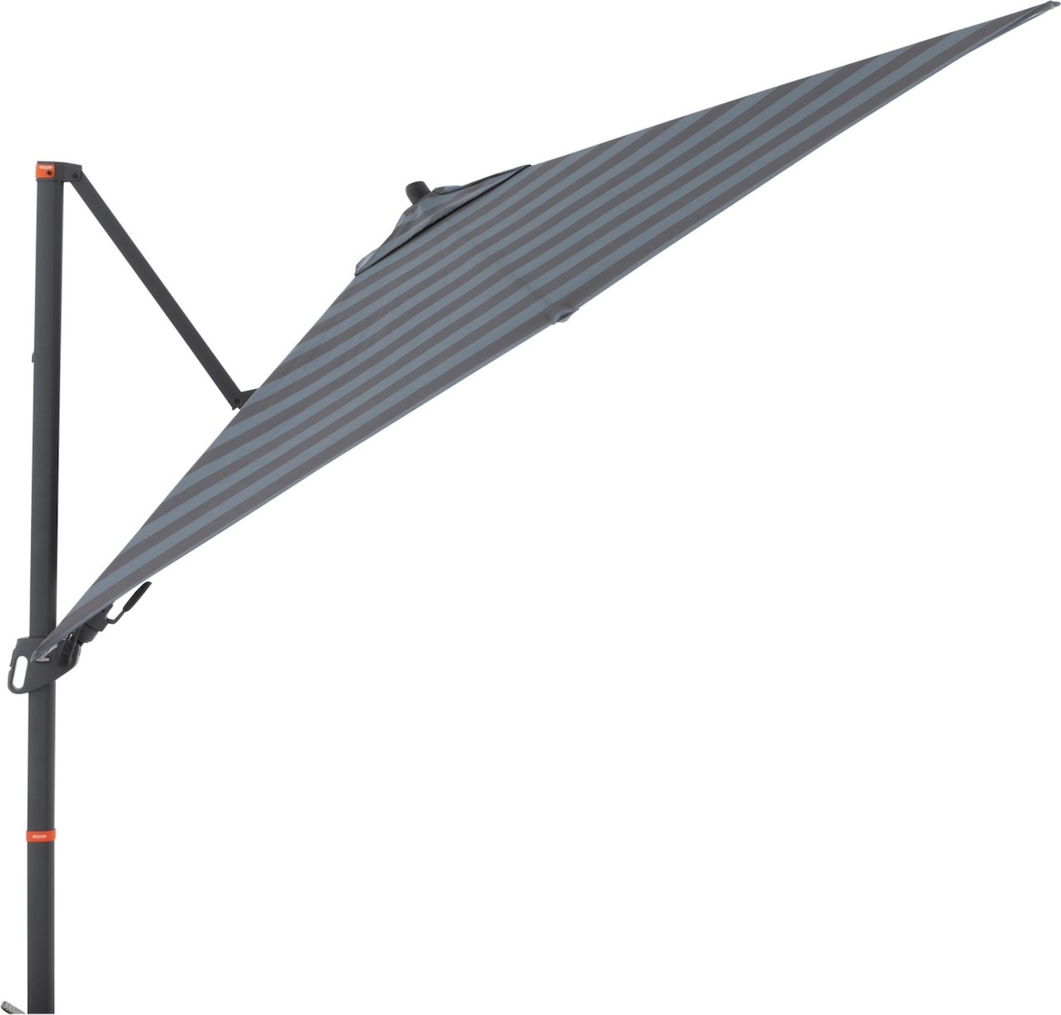 Doppler myZone Pendelschirm Side 210 x 210 cm Sonnenschirm 6 Farben Ampelschirm 452279 840S Blockstreifen Anthrazit