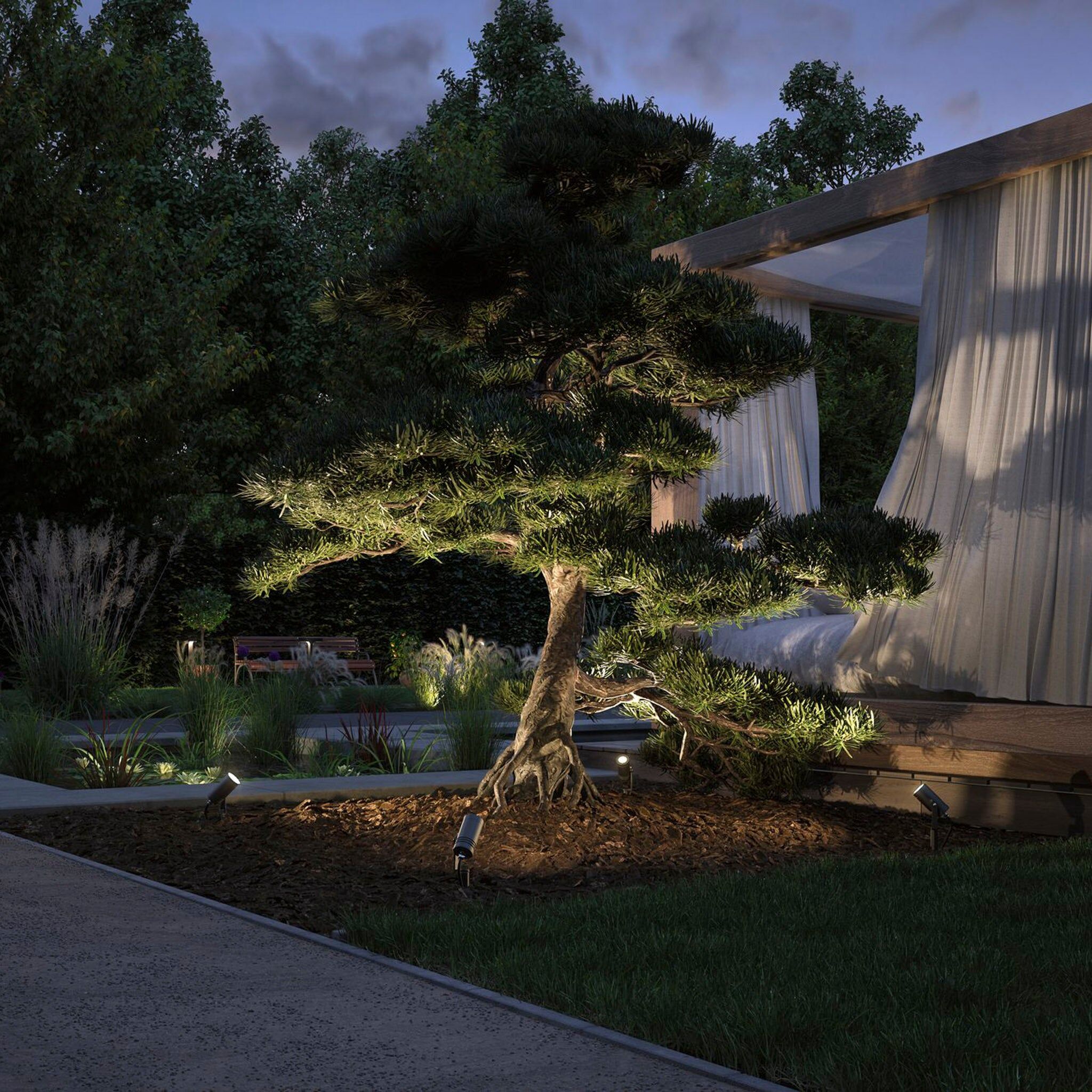 Paulmann - Plug & Shine Outdoor 7W LED Garden Spotlight in Grey