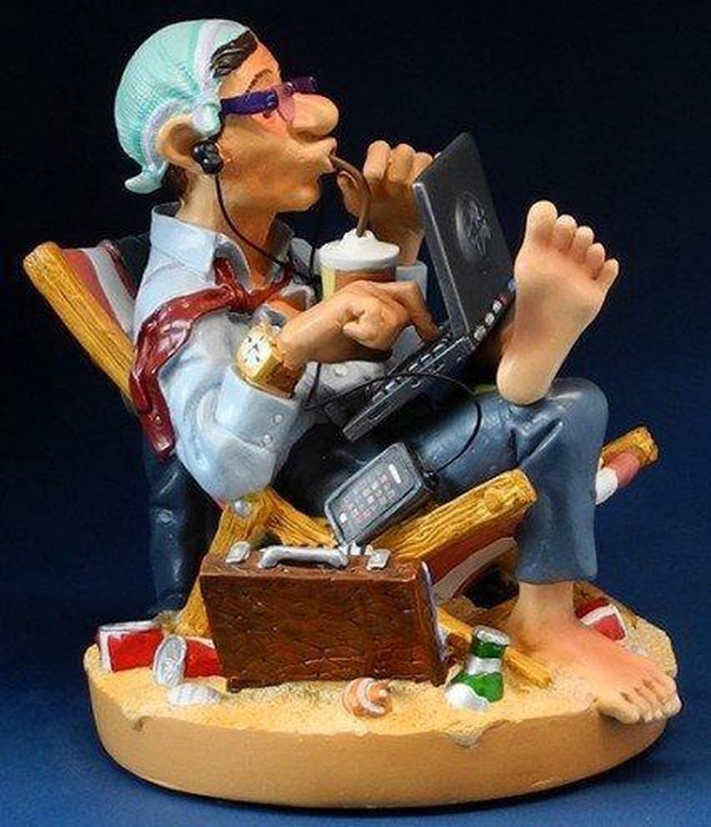 Profisti Zakenman op het strand tabletop decoratie voor volwassenen