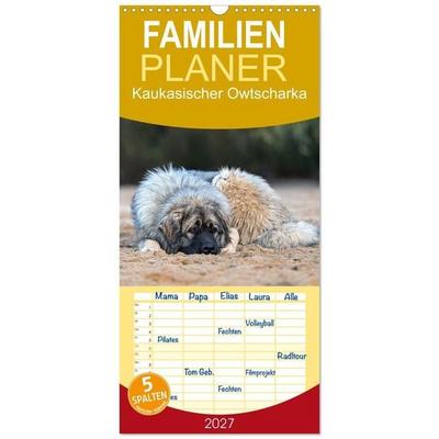 Familienplaner 2027 - Kaukasischer Owtscharka mit 5 Spalten (Wandkalender, 21 x 45 cm) CALVENDO