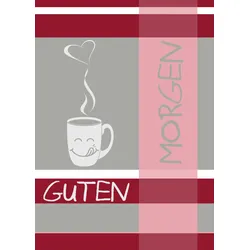 Geschirrtuch GUTEN MORGEN (BL 50x70 cm) - rot - BL 50x70 cm
