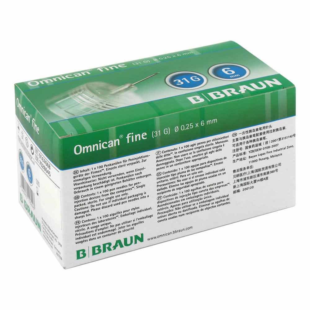 B. Braun Melsungen AG Omnican fine Pen Kanüle 31g 0,25x6mm 07028645