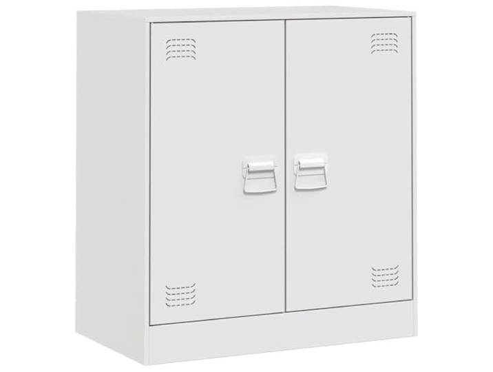LASWWQMRF Sideboard Weiß 67x39x73 cm Kommode aus Kaltgewalztem Stahl Robuster Metallschrank fürs Wohnzimmer und Büro: 4 Fächer mit 2 Türen bieten Ordnung für Dokumente und Bücher.