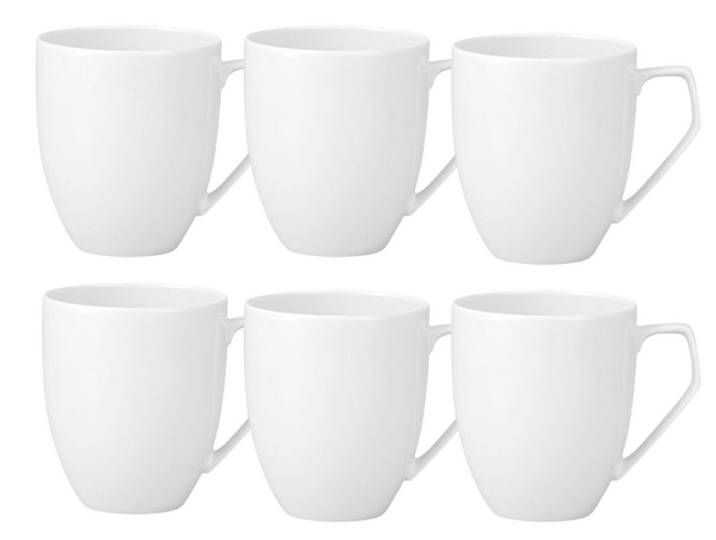 Rosenthal Geschirr-Set TAC Gropius Weiss Becher mit Henkel 0,36 l Set6, Porzellan