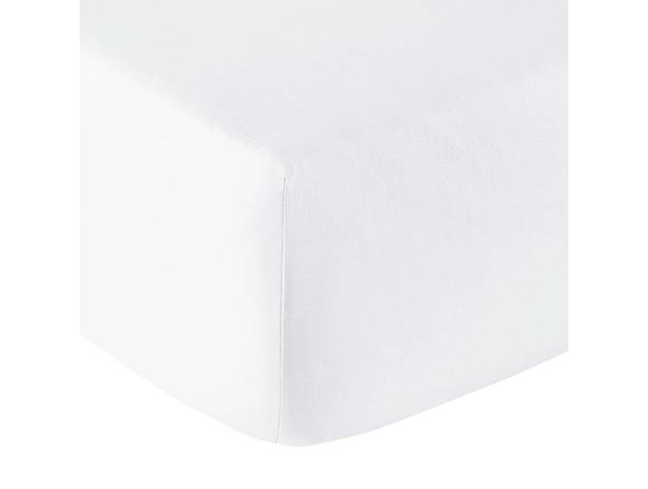 Drap housse grand bonnet coton blanc 160x220x40 cm