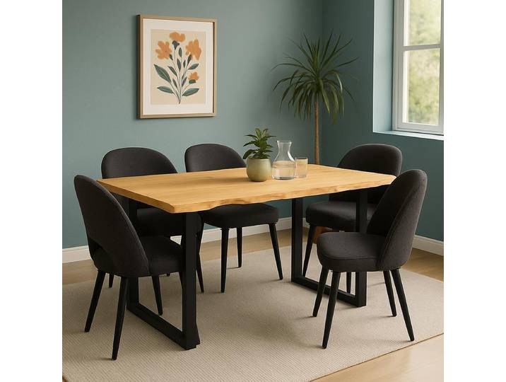 Massivholztisch Wildeiche mit U Fuß 160x90 cm