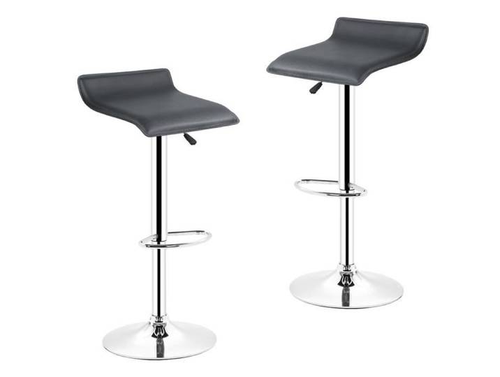 Lot de 2 Tabourets de Bar réglables-Base repose-pieds