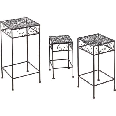 Blumentisch LOCKER, braun, B:20cm H:35cm T:20cm, Tische, Blumentisch, Blumenhocker, aus Metall