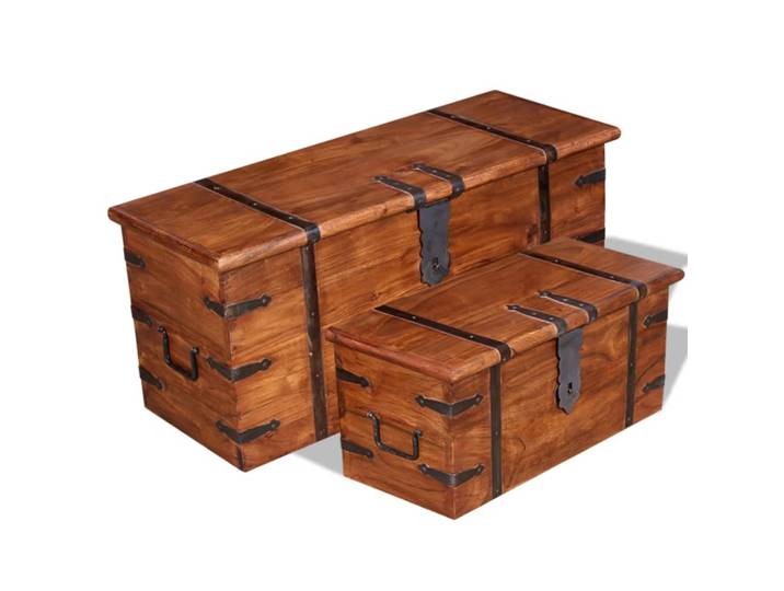 vidaXL 2-tlg. Truhen Set Massivholz