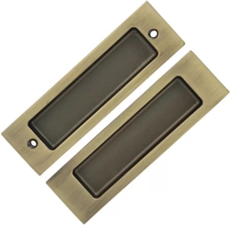 INF Poignée Encastrée pour Porte Coulissante - Alliage de Zinc, Paire Bronze