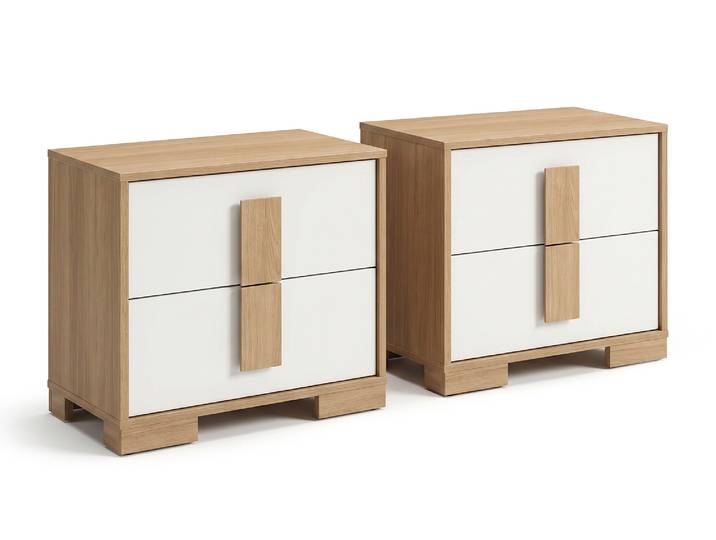 Lot de 2 chevets Xora Bois/blanc - Basika