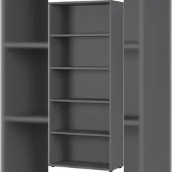 Aktenregal Universal XL hoch 197cm 80cm breit | 5 Ordnerhöhen Graphit | Büroregal Made in Germany | Büromöbel `Frankfurt` Kadima Design