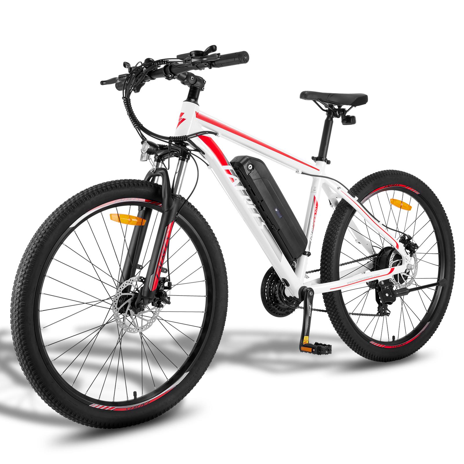 F28 MT E-Bike 27,5" Pedelec MTB - 250W Motor, 36V 14,5Ah Akku, 90-110 km Reichweite, SHIMANO 21-Gang, IPX4, Weiß und Rot