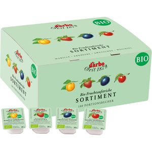 Darbo Fruchtaufstrich Sortiment, Mix, BIO, vegan, 60% Fruchtgehalt, Portionspackungen, je 20 g, 100 Stück