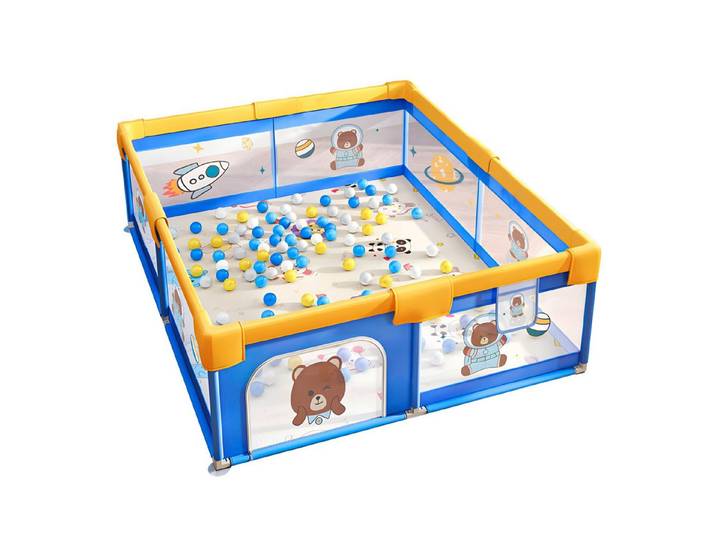 ecosa Laufgitter EO-5070 (Packung), Tolles Teddybären Raumschiff Design 180x200x100 cm