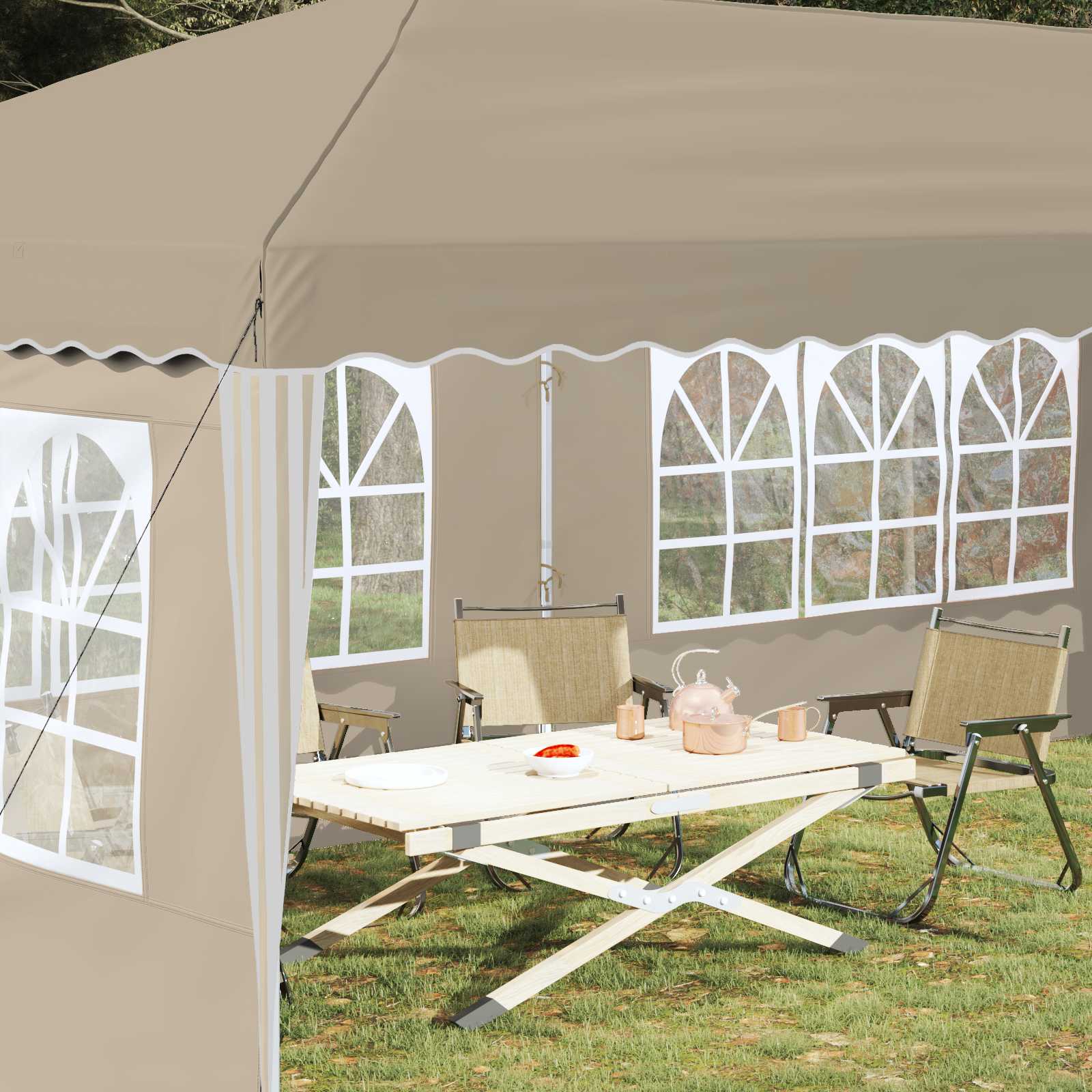 vidaXL Tente de fête pop-up 574 x 289 x 245 cm Crème