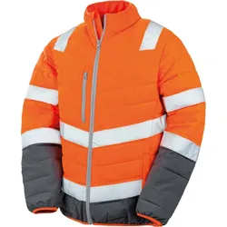 Result Herren Sicherheitsjacke Übergangsjacke R325M fluorescent orange/grey L