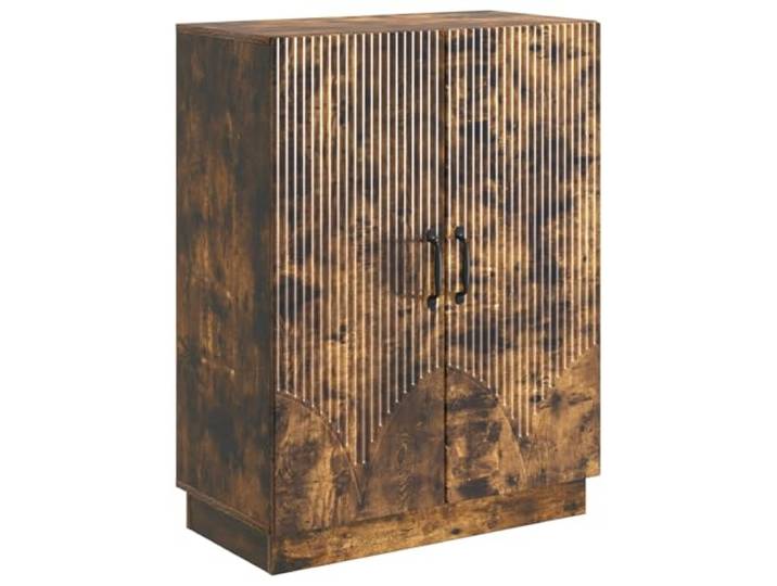 Sideboard Geräucherte Eiche 66 x 34,5 x 87 cm Holzwerkstoff mit Schubladen Geräucherte Eiche Optik, Holzwerkstoff Konstruktion, 3 Fächer, 2 Schubladen, pflegeleichte Oberfläche