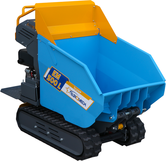 EuroMech EM500L-Dump - Brouette à moteur avec benne dumper hydraulique 500Kg - Transmission hydrostatique