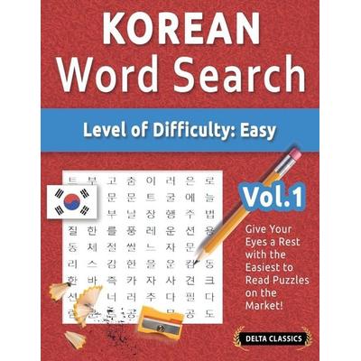 KOREAN WORD SEARCH - LEVEL OF DIFFICULTY, Taschenbuch von Delta Classics, Linguas Classics