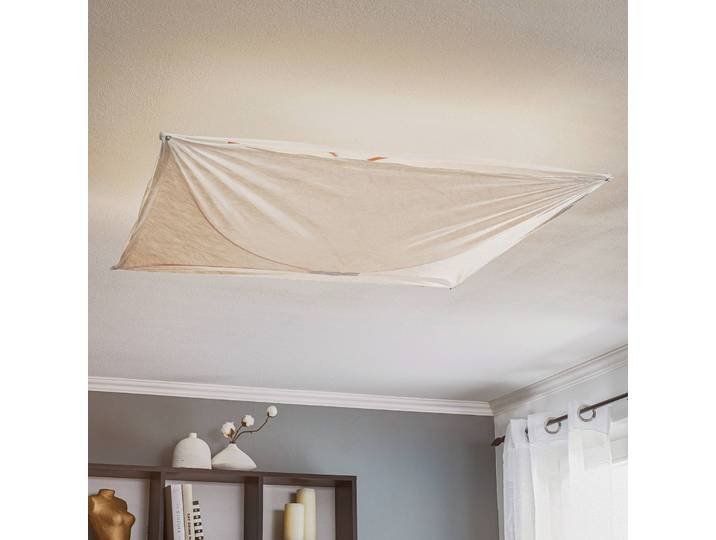 FLOS Designer Deckenleuchte ARIETTE, dimmbar, weiß / opal, für Wohn- / Esszimmer, Textil / Stoff / Seide, Design, Wandlampe
