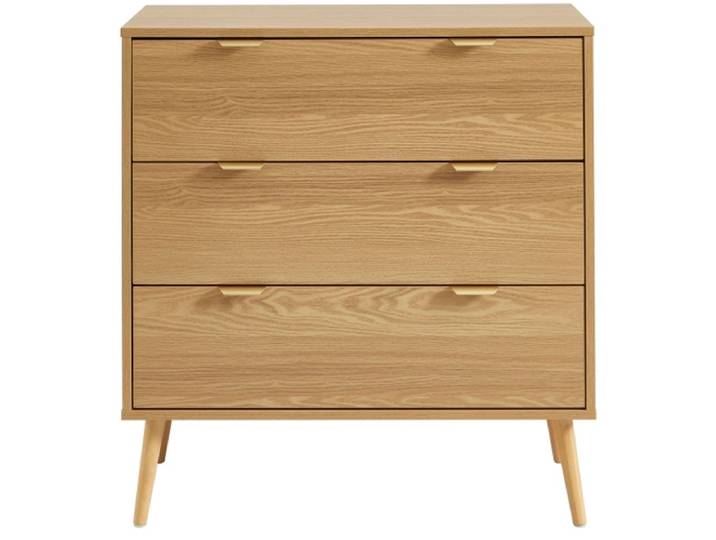 Kommode BAÏTA JEANNE 3 Schubladen 39.5x80x85cm eiche dekor