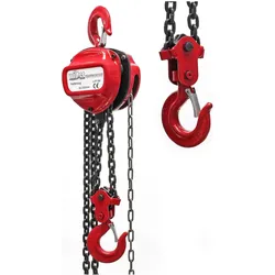 Wiltec, Seilzug + Werkstattkran, Kettenzug 3000kg 3t, 3m Kettenlänge, Hubhöhe 2,5m, Seilzug Flaschenzug