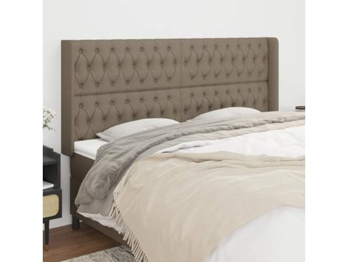 RJPLMFV Kopfteil mit Ohren, Taupe, 183 cm, Stoff Höhenverstellbar, stabile Holzfüße, atmungsaktives Gewebe, Rückenstütze, Montageanleitung im Lieferumfang enthalten