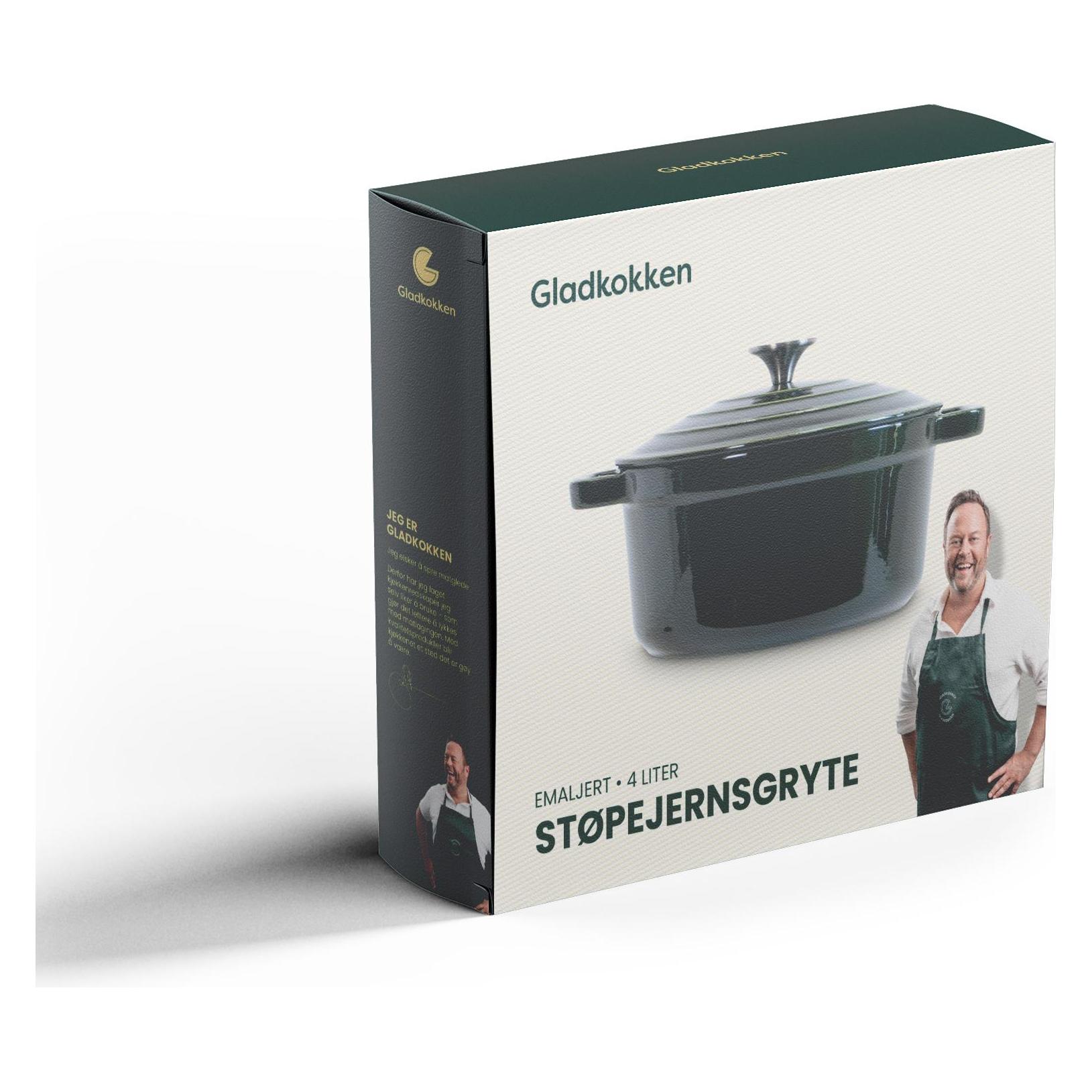 Gladkokken - Cast iron casserole with lid - Deep bottle green - Ø24 cm (Bräter + Schmortopf, Gusseisen) (1300480)