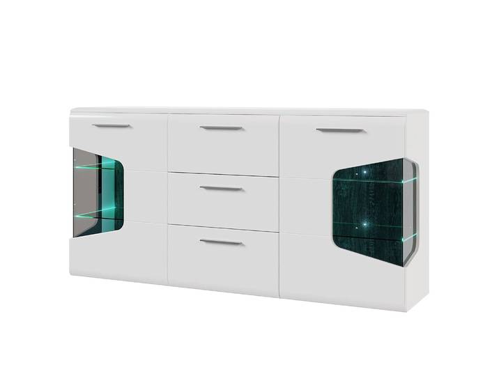 Enfilade avec tiroirs 180 x 89 x 41cm Blanc/Gris