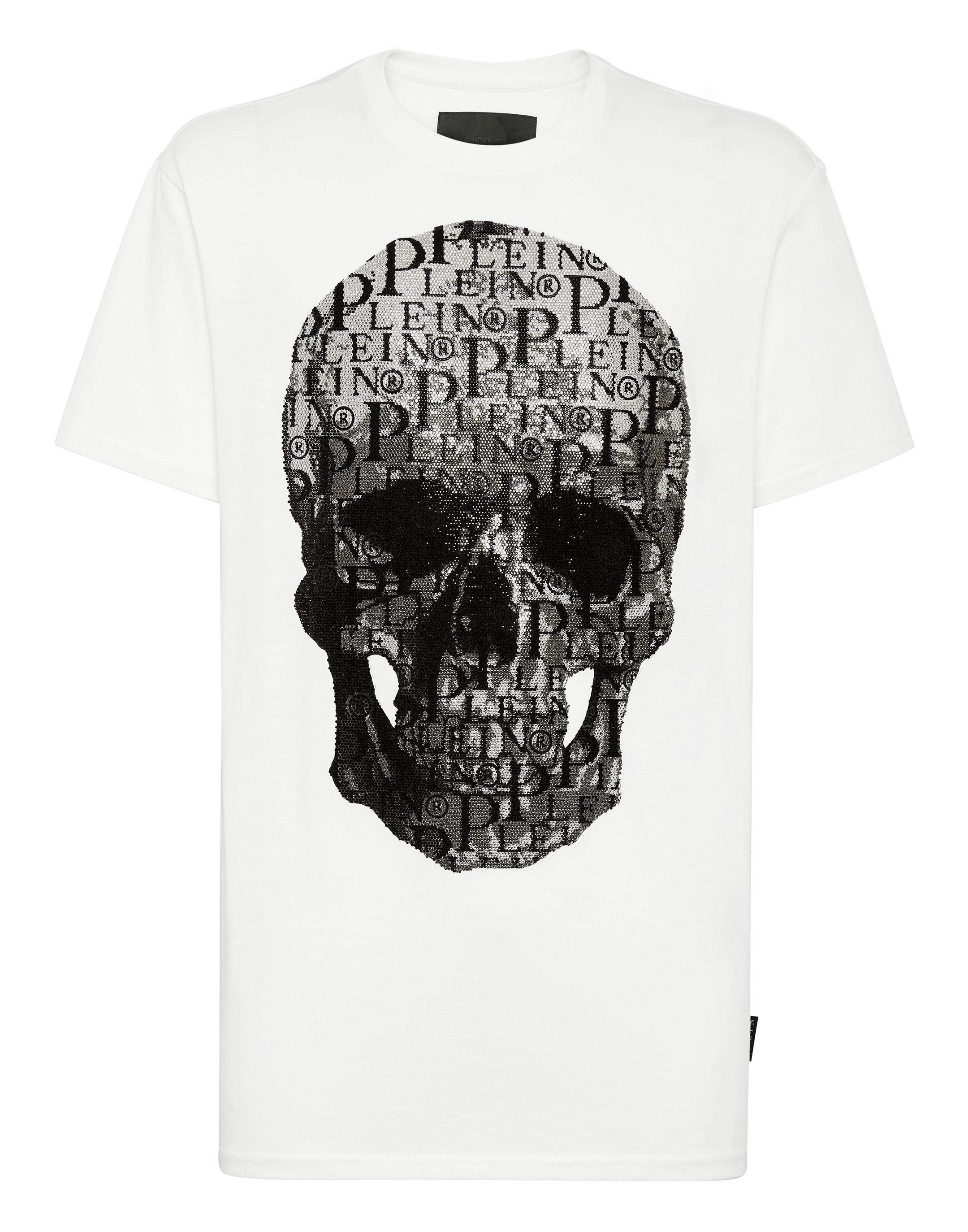 Philipp Plein T‑Shirt mit Skull-Print und Rundhals - Weiß