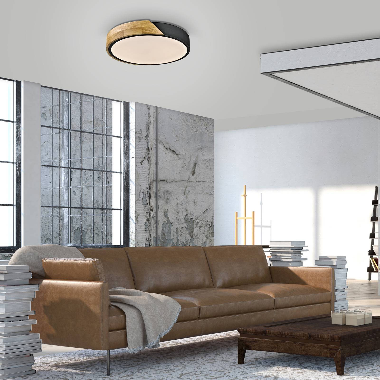 JUST LIGHT. GmbH Lampa sufitowa Bila, jasne drewno, salon / jadalnia, drewno