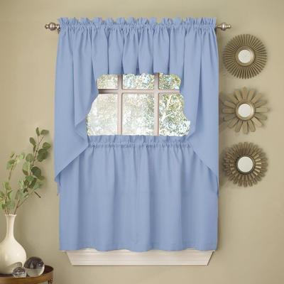 Sweet Home Collection Opaque Ripcord Kitchen Window Curtains - Swag, Tier & Valance