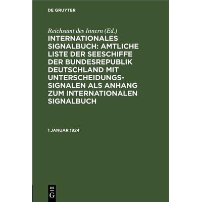 1 Januar 1924, Gebundene Ausgabe von , De Gruyter, 978-3-11-245389-6
