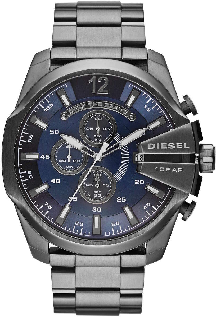 Diesel DZ4329 Mega Chief Blue Dial Gunmetal